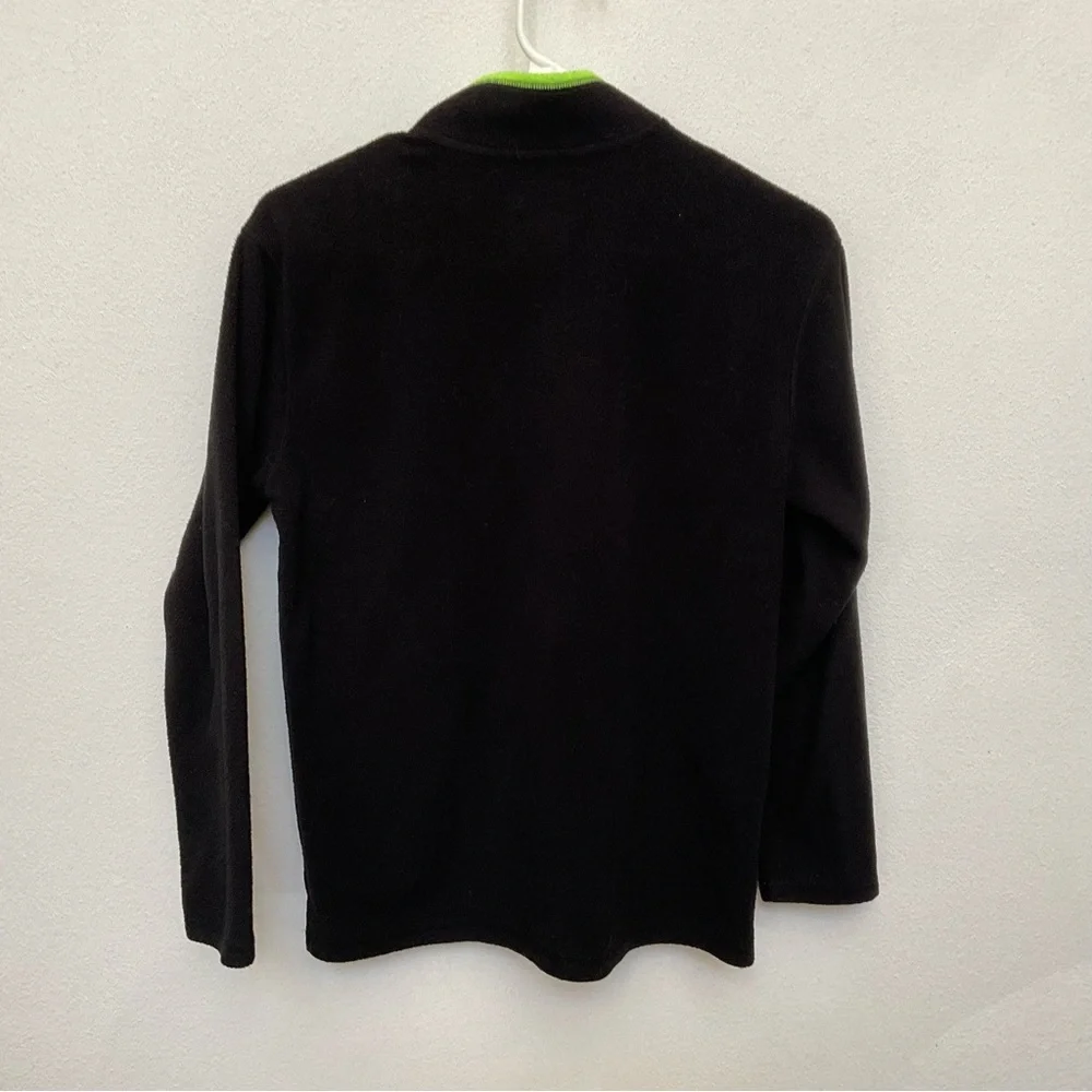 Old Navy Black Fleece Quarter Zip With Neon Green Trim Size XL Kid's Warm Layer